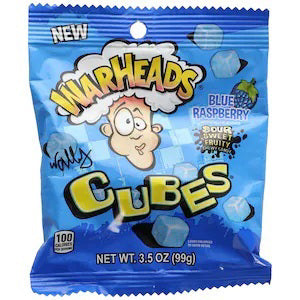 Warhead Blue Raspberry Chewy Cubes 99g