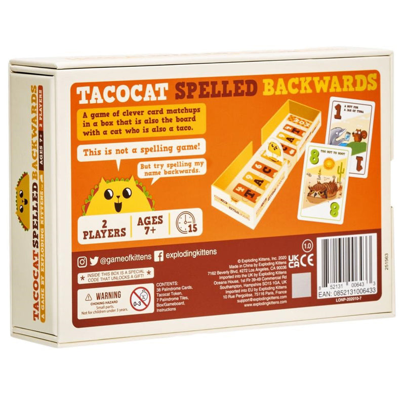 Tacocat Spelled Backwards Game