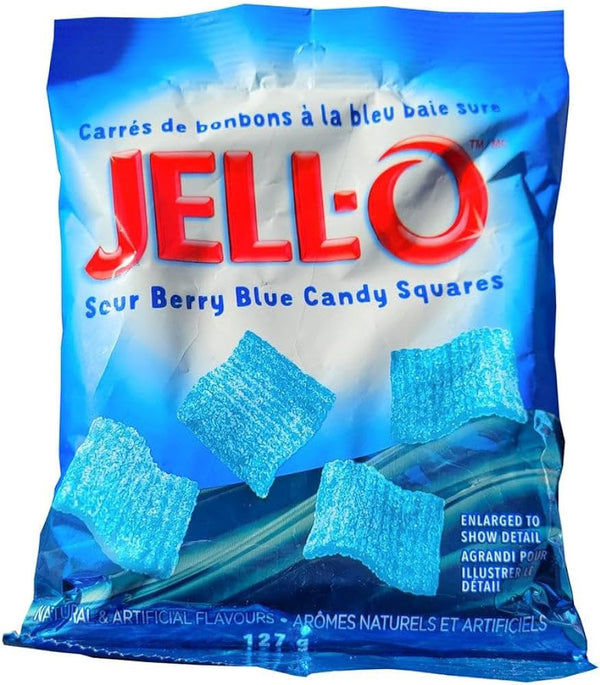 Jell-O Sour Berry Blue Squares 127g