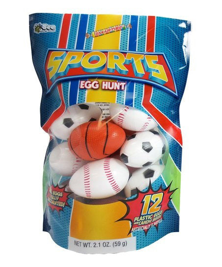 Bee Easter Sports Ball Egg 12pk w/ Smarties