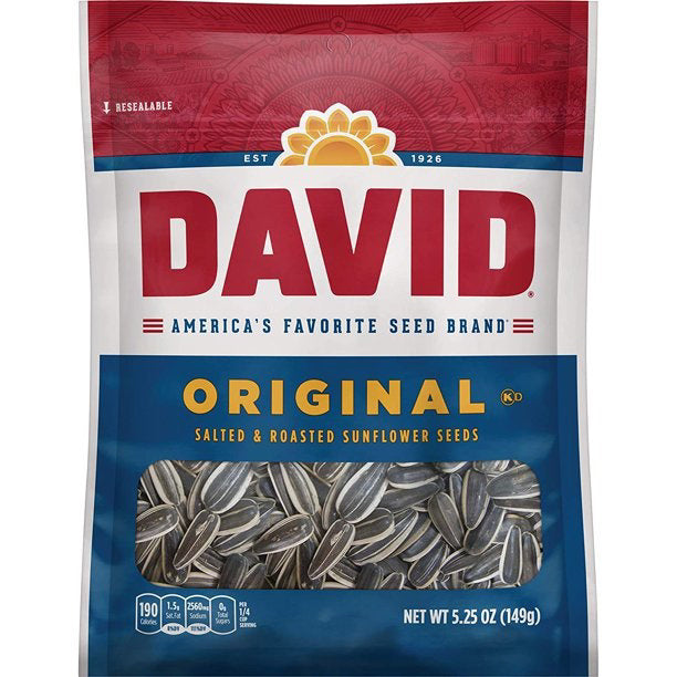 David Original Salted Sunflower Seeds 149g Bag