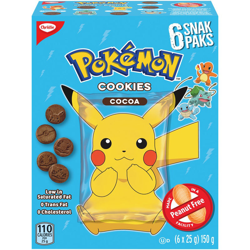 Pokemon Cocoa Cookies 6 Snack Packs